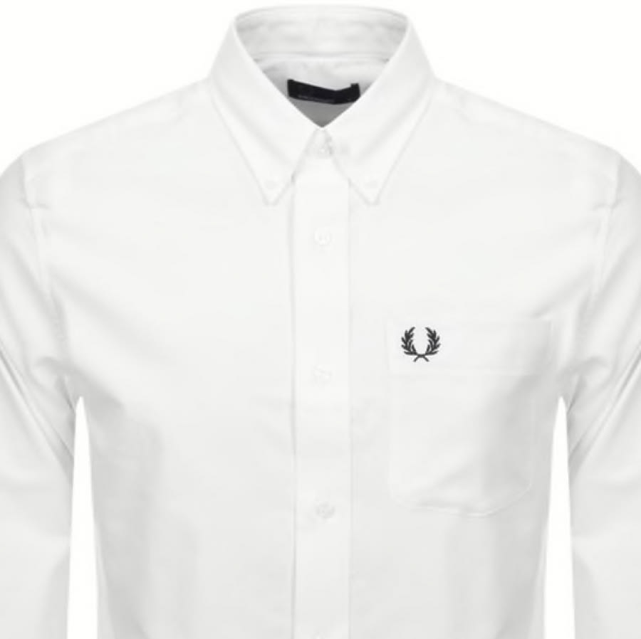 Alternative Image for ProductFred Perry Long Sleeved Oxford Shirt White2
